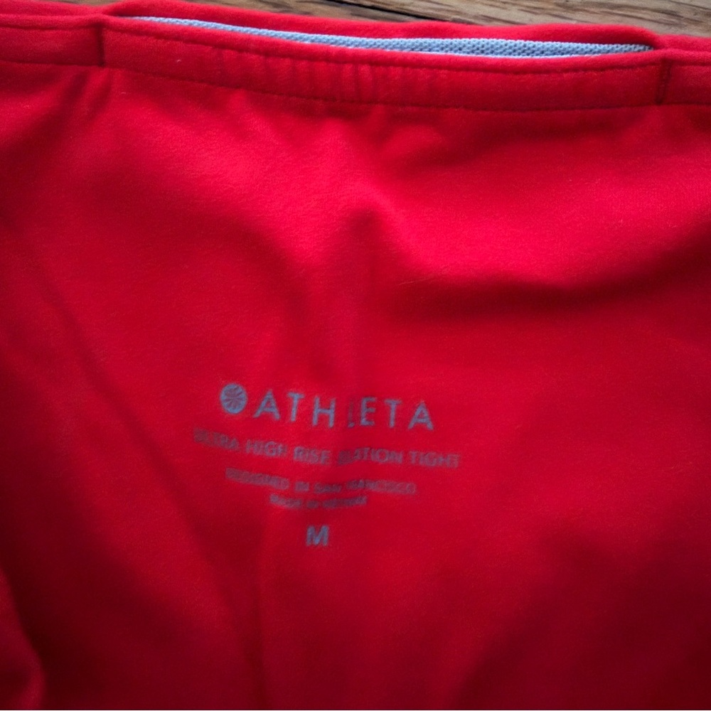 Athleta Ultra High Rise Elation Tight Red Leggings Medium - Picture 7 of 7